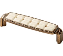 Ручка-скоба с фарфором Kerron 96 мм, античная бронза/беж SF21-18-96 AB