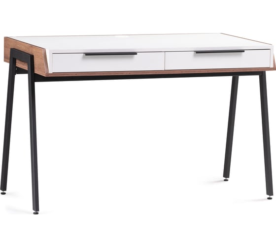 Деревянный стол Woodville Рокс 116x65x77 см, белый/дуб делано темный/черный 530838