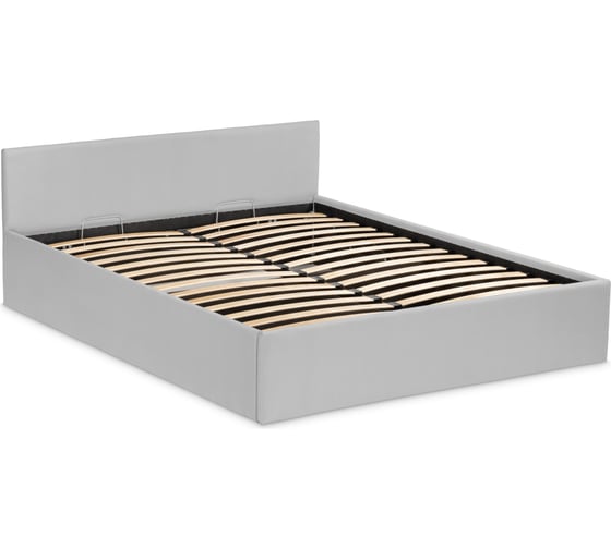 Кровать Woodville Оливия 160x200 см, с подъемным механизмом, светло-серая 533901