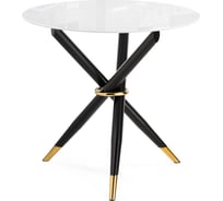 Стеклянный стол Woodville Rock 100x75 см, white/black 15536
