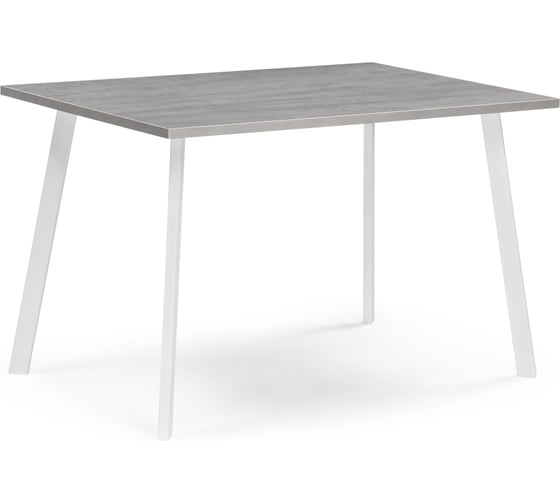 Деревянный стол Woodville Тринити Лофт 120x80x75 см, 25 мм, бетон/белый матовый 534915 1