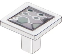 Ручка-кнопка Kerron полимер, хром, jewel KA1-000JW21P-CR