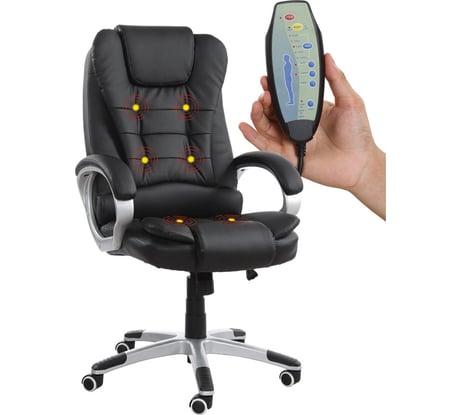 Офисное кресло BRABIX Comfort Ms-003 6 массажных модулей, экокожа, черное 532521