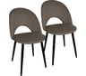 Стул BRABIX Luna Cf-070 2 шт., коричневый велюр, усиленный металлический каркас, черный 532772