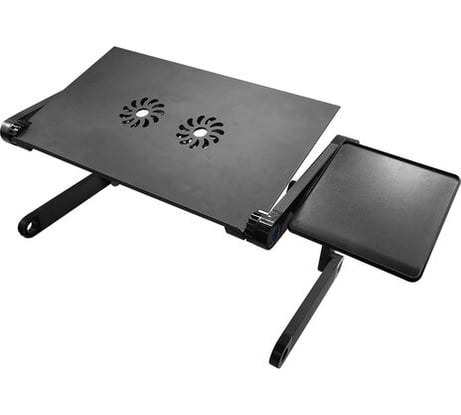 Складной столик-трансформер для ноутбука BRAUBERG с охлаждением, регулируемый, 32x36x65 см 513619
