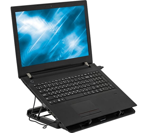 Подставка для ноутбука BRAUBERG с охлаждением, 2 порта Usb-a, Led подсветка, 37x26x5 см 513617