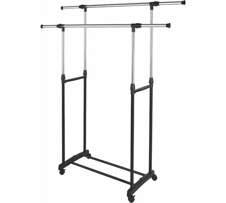 Напольная вешалка HAPPY PANDA HP-CR01 раздвижная, 2 перекладины, 80/145x43x90/155 см, на колесах РТ-00069417