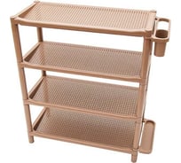 Этажерка для обуви Garden Story Люкс пластик, 4 полки, 735x295x780 мм, какао Э560-МТ001