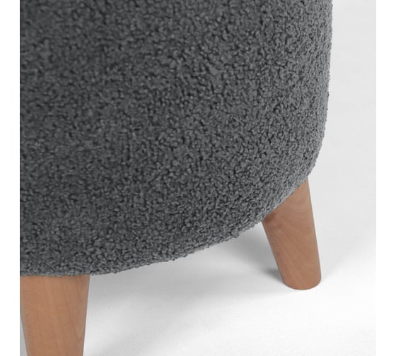 Каркасный круглый пуф NRAVA home милано 350x350x380 lamb 11 mt серый 4657792953609