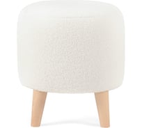 Каркасный круглый пуф NRAVA home милано 350x350x380 lamb 10 mt белый 4657792953593