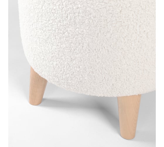 Каркасный круглый пуф NRAVA home милано 350x350x380 lamb 10 mt белый 4657792953593