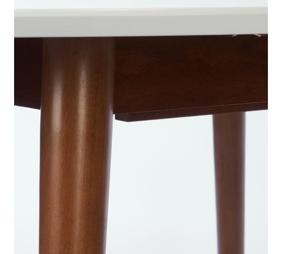 Обеденный стол Tetchair Bosco (боско) круглый, раскладной, основание бук, столешница МДФ, 100x75x100+30 см, белый + коричневый 13997