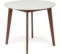 Обеденный стол Tetchair Bosco (боско) основание бук, столешница МДФ, d 900 мм, белый + коричневый 10469