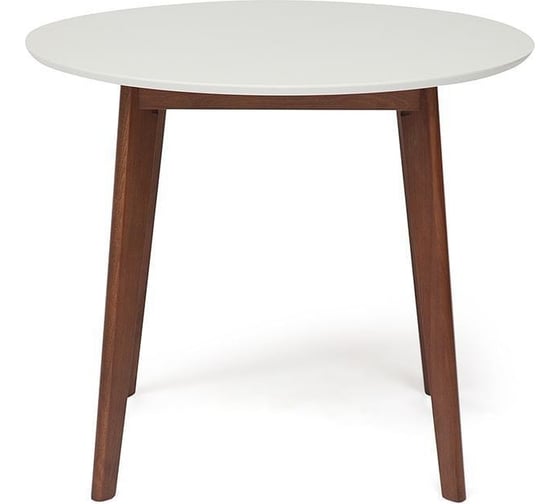 Обеденный стол Tetchair Bosco (боско) основание бук, столешница МДФ, d 900 мм, белый + коричневый 10469
