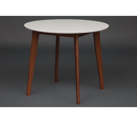 Обеденный стол Tetchair Bosco (боско) основание бук, столешница МДФ, d 900 мм, белый + коричневый 10469