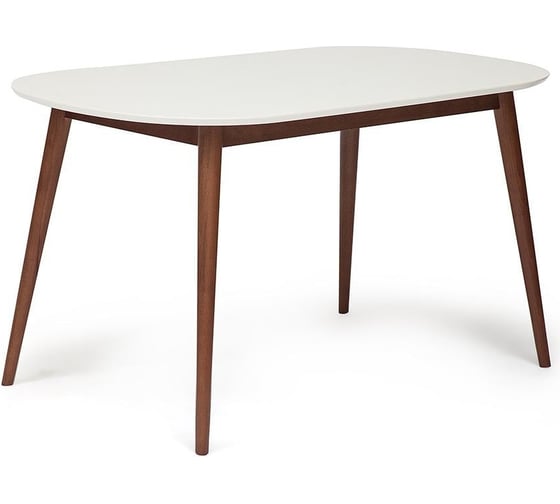 Обеденный стол Tetchair Max (макс) основание бук, столешница МДФ, 140x80x75 см, белый + коричневый 10465 1