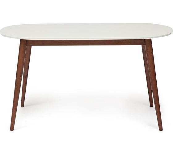 Обеденный стол Tetchair Max (макс) основание бук, столешница МДФ, 140x80x75 см, белый + коричневый 10465