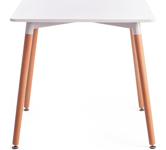 Стол Tetchair John (mod. t1003) МДФ/дерево, 80x80x75 см, white (белый) / natural (натуральный) 15173