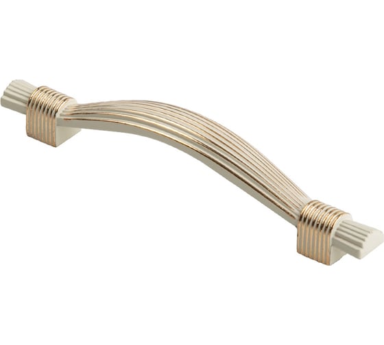 Ручка-скоба Kerron 128 мм, белый с золотом RS-075-128 WG