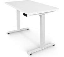 Столс электрической регулировкой высоты StolStoya BAZALT рама белая, столешница мдф белая (эмаль), 140x70 SE222W140W