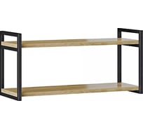 Настенная полка ТриЯ Лофт тип 1, черный/дуб крафт золотой 187205