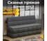 Прямая скамья ТриЯ Домино исполнение 2, кожзам серый/велюр серый 236295 1