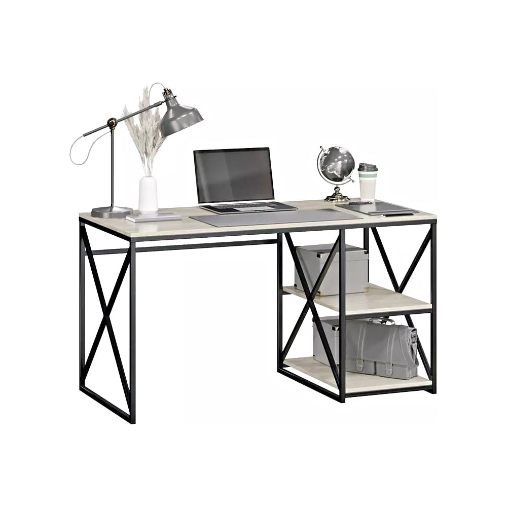 Письменный стол ТриЯ Лофт тип 1, черный/дуб крафт белый 212761