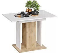 Раздвижной стол ТриЯ Кёльн тип 1, Дуб Крафт золотой/белый/стекло белый глянец 212538