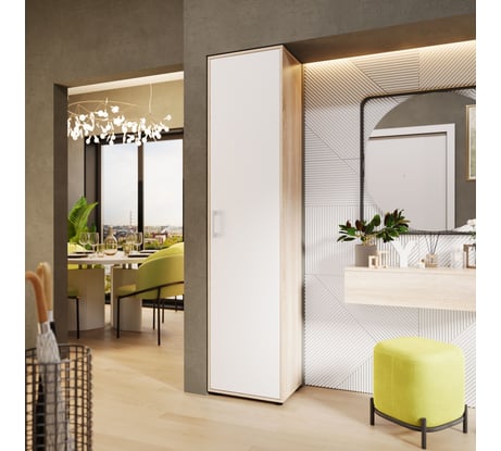 Шкаф ТриЯ Витра тип 1, Дуб сонома/Белый ясень 221055