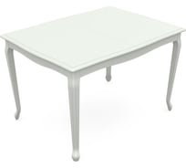 Стол AURORA кабриоль, эмаль белая, патина серебро 100373