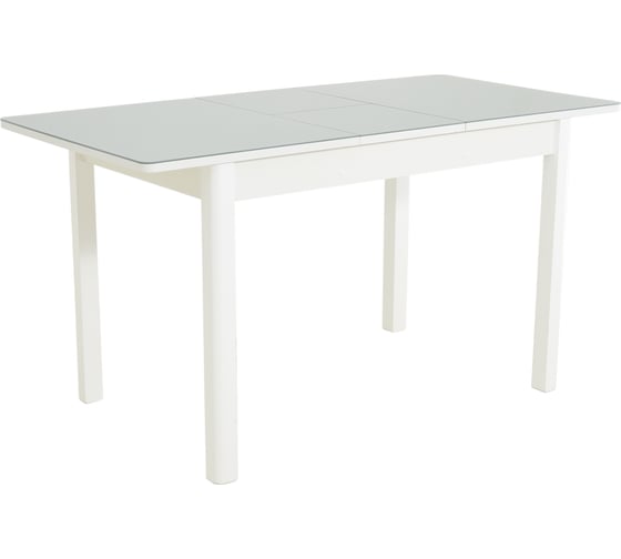 Стол AURORA гамбург св исполнение 1, мдф, стекло, 110-141.5x70x74.2 см, белый, серый, 14, ножки 100393