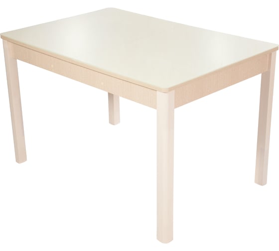 Стол AURORA гамбург св исполнение 2, мдф, стекло, 120-151.5x80x74.2 см, дуб выбеленный, молочный, 14, ножки 100392