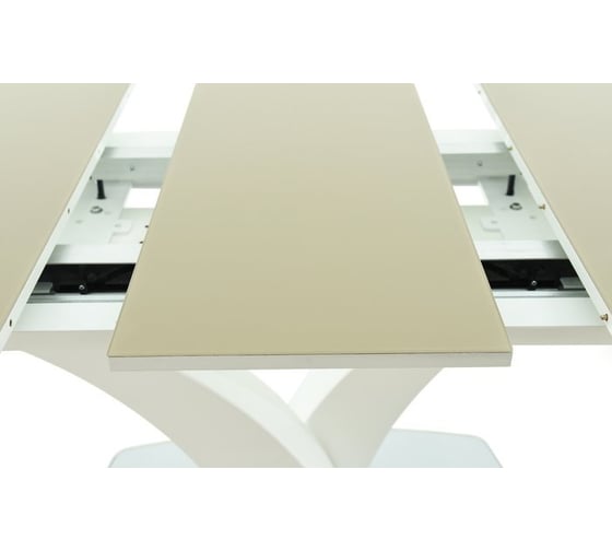 Стол AURORA нотр дам moderne стекло optiwhite 1400-1800x850x760 мм, капучино 101673