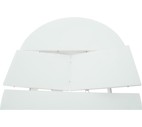 Стол AURORA ривьера св диаметр 90, лдсп, стекло, 90-120x90x74 см, тон 9 эмаль белая, белый, ножки 7 101343