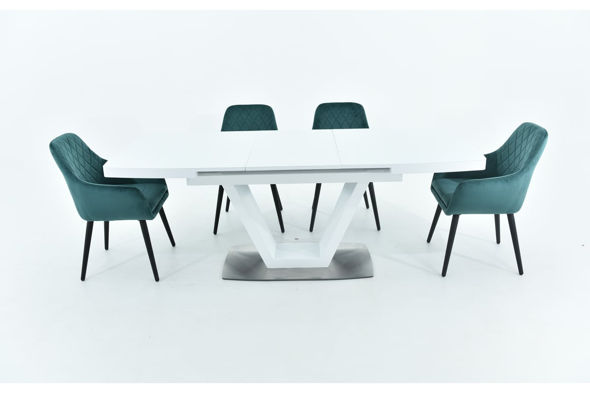 Стол AURORA фоджа, стекло, 140 см, белый 101271 - выгодная цена, отзывы ...