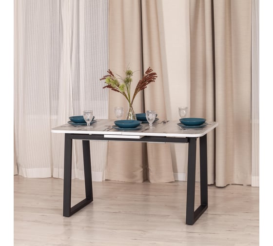 Стол Tetchair Maltido ЛДСП/HPL/металл, 130+30x75x75 см, северная сосна/черный 19744