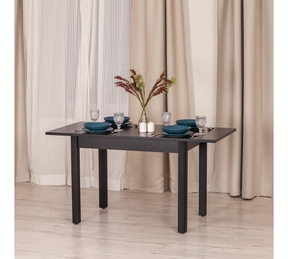 Стол Tetchair Turia ЛДСП/HPL/МДФ, 100+40x70x75 см, мрамор кастило/черный 19734