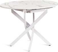 Стол Tetchair Manzana ЛДСП/HPL/металл, 100+30х100x75 см, мрамор светлый/белый 19729