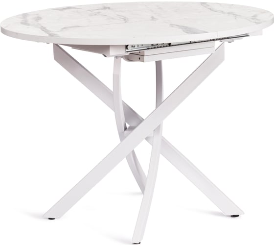 Стол Tetchair Manzana ЛДСП/HPL/металл, 100+30х100x75 см, мрамор светлый/белый 19729