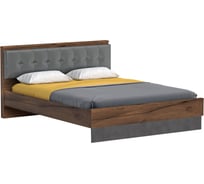 Кровать 1600 Мебельград Глазго спальня, с ортопедическим основанием на опорах, таксония/пегас грей/металл бруклин 62107