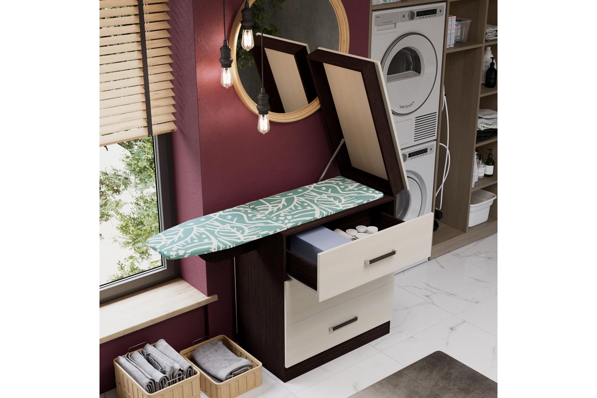 Комод со встроенной гладильной доской ТриЯ венге цаво/дуб белфорт ...