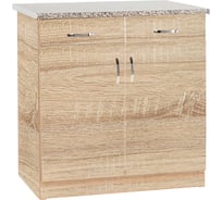 Рабочий стол SANTREK ширина 80 см цвет дуб сонома 2 ящика, стол гранит ЛДСП 303310