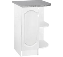 Торцевой стол SANTREK ширина 55 см ясень белый фасад МДФ правый, столешница цвет дуб вотан 282746