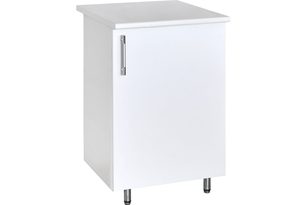 Рабочий стол SANTREK ширина 50 см белый металлик фасад МДФ, столешница ...