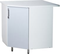 Угловой рабочий стол SANTREK 85x85 см 1 дверь серебристый металлик фасад МДФ столешница цвет сахара 48976