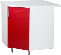Угловой рабочий стол SANTREK 85x85 см 1 дверь красный металлик фасад МДФ столешница цвет сахара 48972