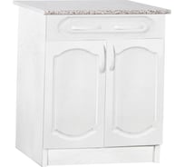 Рабочий стол SANTREK ширина 60 см ясень белый 2 двери + 1 ящик фасад МДФ, столешница цвет дуб вотан 282740