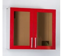 Шкаф для посуды SANTREK ширина 60 см красный металлик со стеклом фасад МДФ 55544