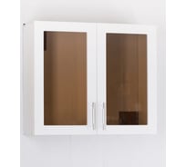 Шкаф для посуды SANTREK ширина 60 см белый металлик со стеклом фасад МДФ 302132