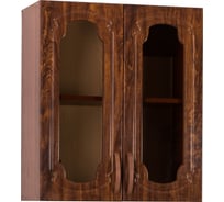 Шкаф для посуды SANTREK ширина 60 см кедр глянец со стеклом фасад МДФ 27772